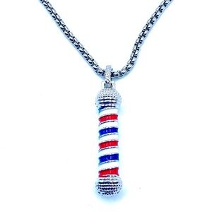 Barber Shop Pole Necklace